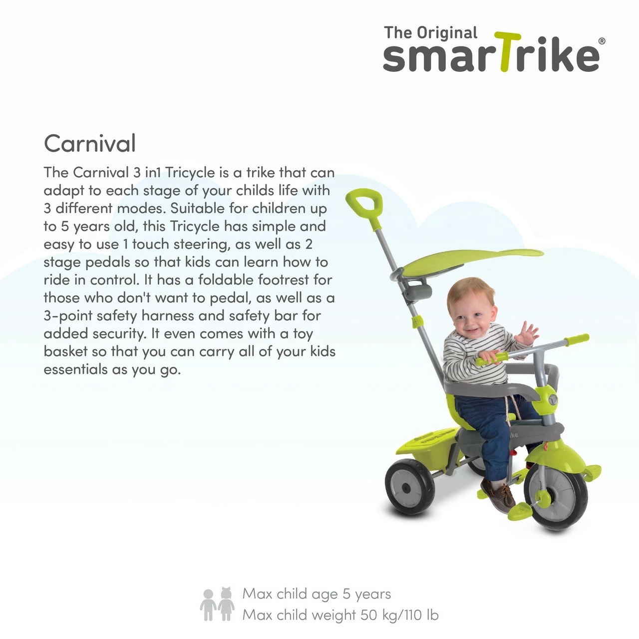 Smartrike 3 In 1 Tricycle Carnival Green - Image 9