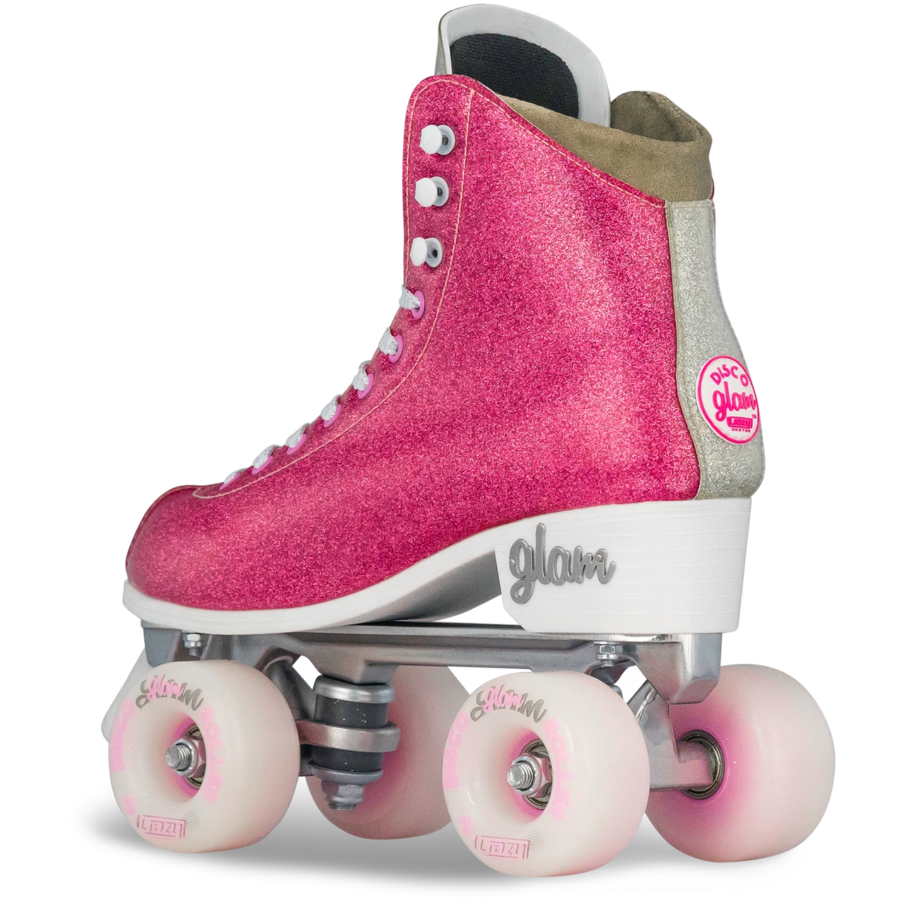 Crazy Skates Disco Glam Rollerskates Pink Glitter 31-34