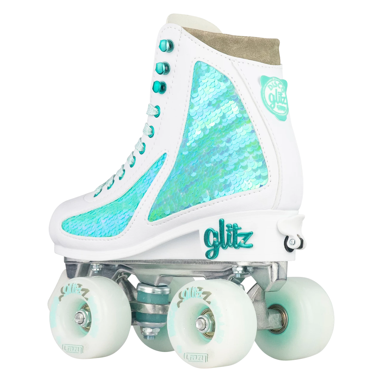 Crazy Skates Disco Glitz Sequin Fashion Rollerskates Teal 31-34 - Image 9