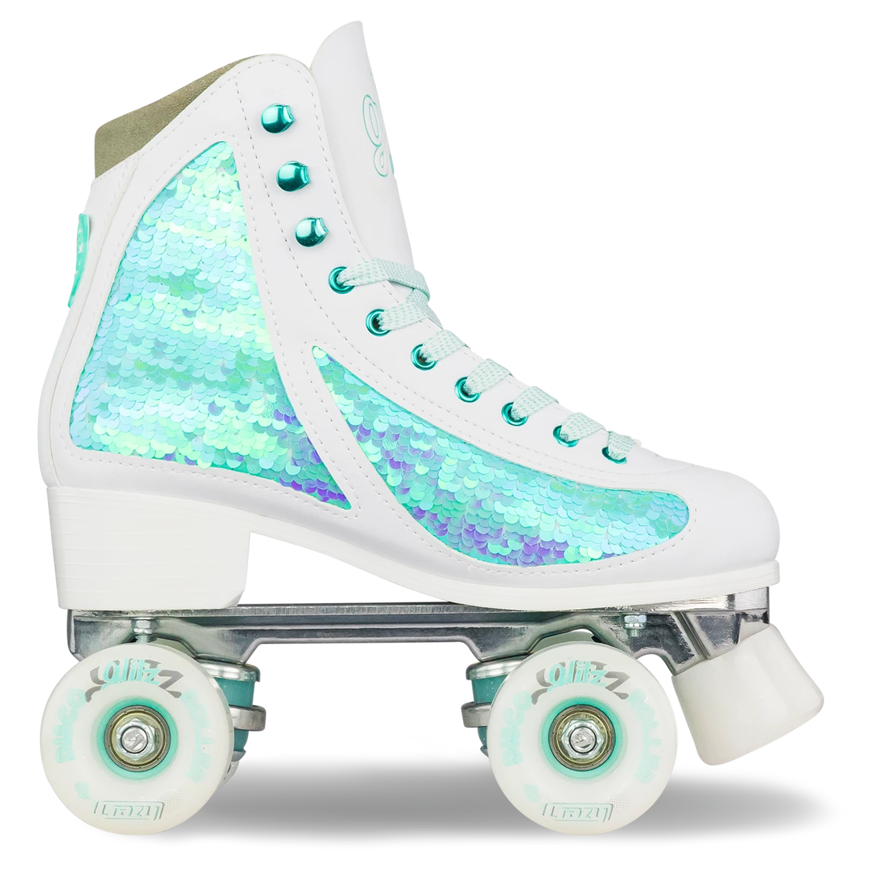 Crazy Skates Disco Glitz Sequin Fashion Rollerskates Teal 31-34 - Image 7