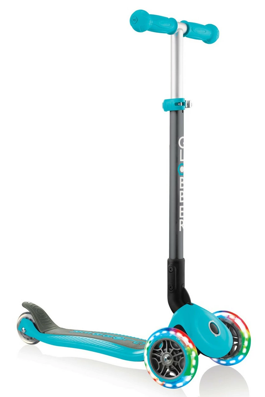 Globber Primo Foldable Scooter With Lights -Teal