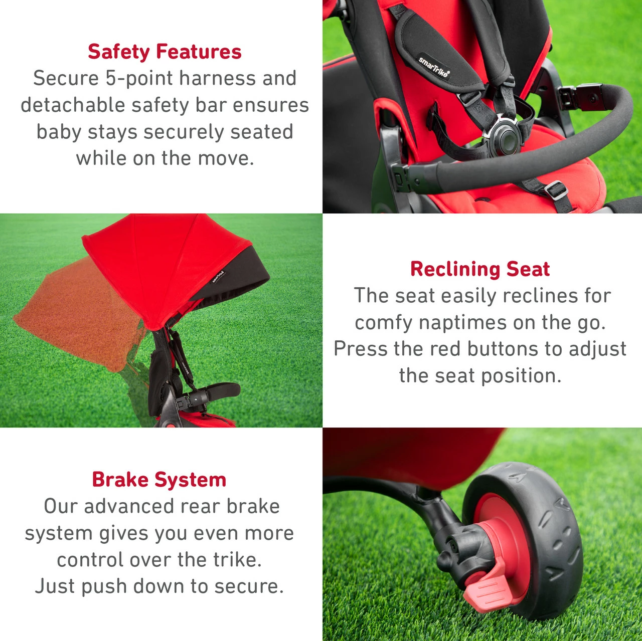 Smartrike STR7J Red - Folding Baby Tricycle 7 In 1 - Image 5