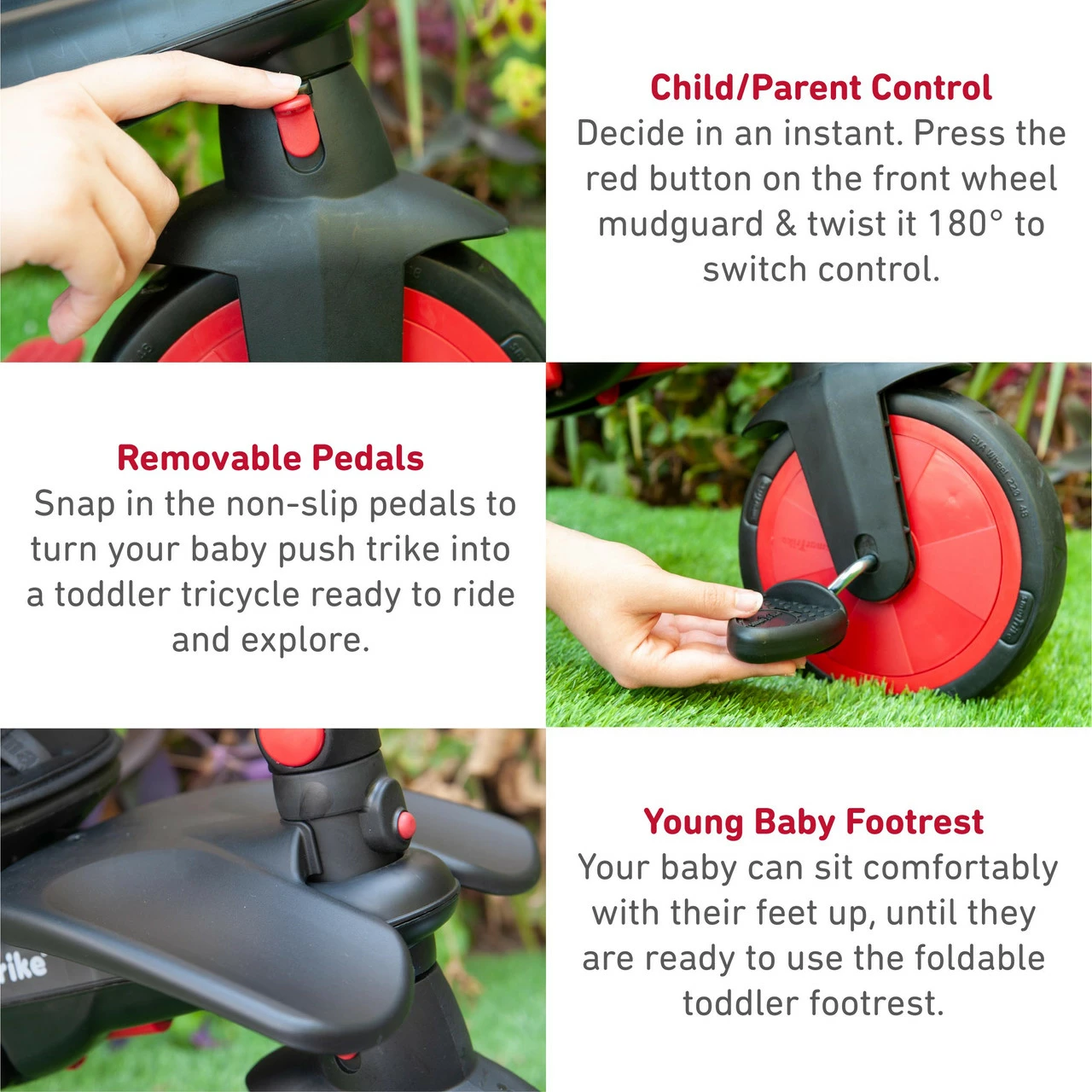 Smartrike STR7J Red - Folding Baby Tricycle 7 In 1 - Image 6