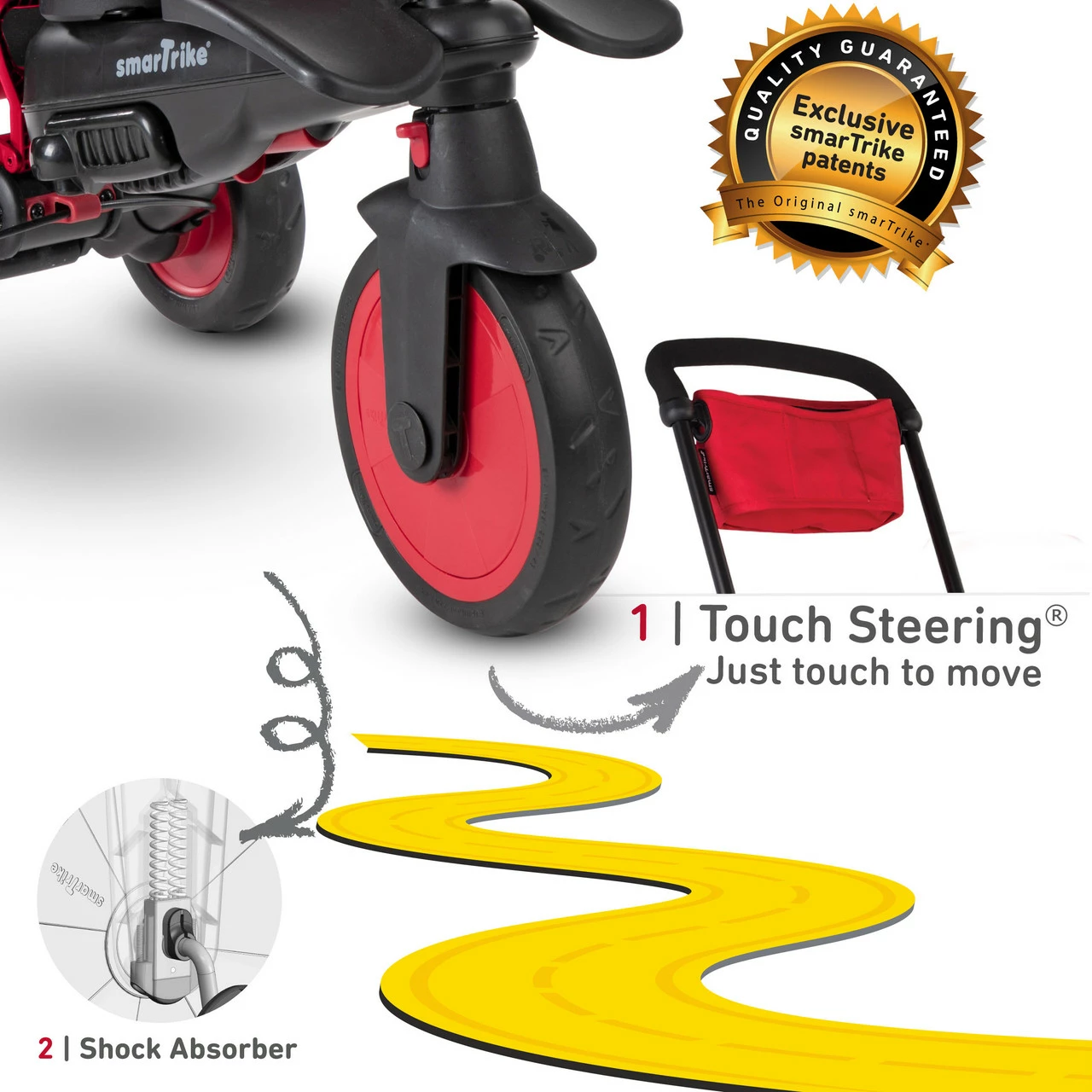 Smartrike STR7J Red - Folding Baby Tricycle 7 In 1 - Image 4